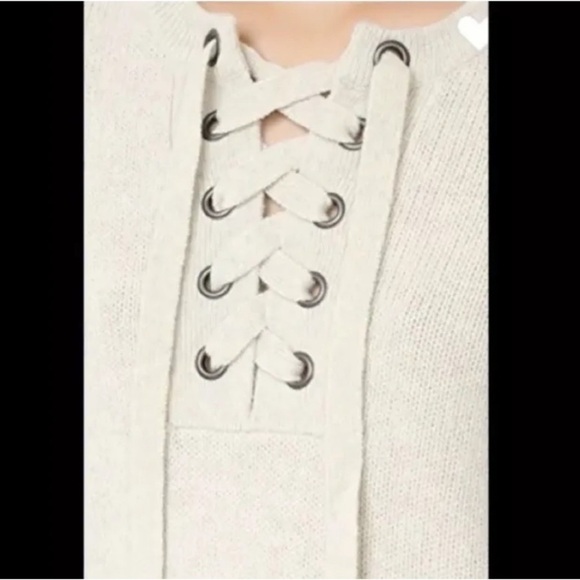 NWT MADEWELL Ivory Elegant Lace-Up Sweater Dress Size XS - Picture 3 of 3